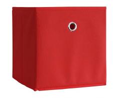 VCM 10er Set Faltbox Klappbox Sammelbox Stoffbox Regalbox Regalkorb ohne Deckel Rot 28 x 27 x 27 cm Boxas