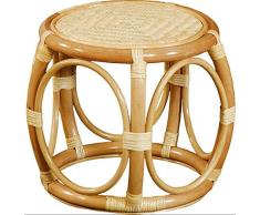 korb.outlet Klassischer Rattan Hocker Runder Sitzhocker aus echtem Rattan (Honig)