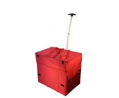 dbest products Breit Laden Smart Cart, rot Rolling Mehrzweck-Korb faltbar Warenkorb Scrapbooking Wäschekorb