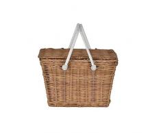 Favourall Picknickkorb, Weidenkorb, Geflochtene Einkaufskorb, Picknick Koffer Mit Abdeckung, Griff Für Outdoor Aktivitäten