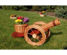 Kanone aus Korbgeflecht, 80cm, Rattan, Weidenkörbe, bepflanzen möglich, Pflanzkorb, Rattan, Weinkörbe, Weidenkorb, Pflanzkorb, Blumentopf, Blumentöpfe, Holzschubkarre, Pflanztrog, Pflanzgefäß, Pflanzschale, Blumentopf, Pflanzkasten,