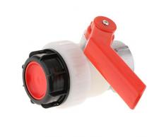 perfk Universal Kugelhahn Zubehör Tank Behälter Ersatzhahn IBC Klappenhahn - Mehrfarbig 62mm