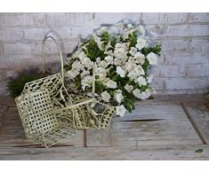 Korb Metall Drahtkorb Dekokorb Henkelkorb Landhaus Shabby Vintage Retro Antik M 32 x 25 x 15 cm