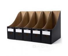 DaoRier Zeitschriften-Sammler Archiv-Stehsammle Stehsammler mit Archivaufdruck für Kataloge und Zeitschriften, 90*260*270mm, Schwarz, Papierstau/Karton, Format: A4. Großes Beschriftungsfeld auf Fron