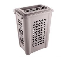 keeeper Wäschebox mit Einwurfschlitz und aufklappbarem Deckel, Luftdurchlässig, 60 l, Per, Grau