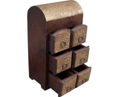Guru-Shop Schubfachschränkchen, Apothekerschränkchen, Schmuck Schränkchen - Modell 8, Braun, 35x20x14 cm, Dosen, Boxen & Schatullen