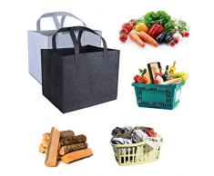 2 stk / 2 Farben Filz Kaminholztasche mit 2 Henkeln Filztasche Kaminholzkorb Filzkorb Holztasche Holzkorb für Kaminholz Kaminkorb Zeitungsständer Zeitungskorb Aufbewahrungskorb Aufbewahrungstasche