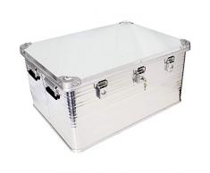 newpo Alubox | Staub - und spritzwasserfest | HxBxT 40 x 79 x 58,5 cm | 157 l | Aluminiumbox Box Kiste Alukiste Aluminiumkiste Transportbox Lagerbox