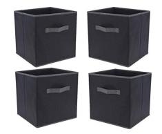 4er Set Aufbewahrungsbox anthrazit 30x30 cm - Regal Würfel Box Faltbox Stoffbox Faltkiste Ordnungsbox