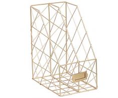 FutureShapers 2-Fach Metall Stehsammler Briefablage Dokumentenablage Desktop Zeitschriftensammler Büro Organizer (Gold)