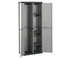 Geräteschrank hoch REGAL Ablage Gartenschrank Kunststoff Schrank Besenschrank Jolly dg