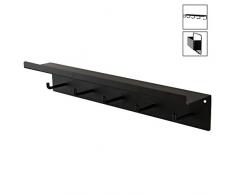 mokebo® Garderobenleiste Der Hochmütige, Garderobenhaken Metall oder Wandgarderobe, Designed in Denmark & klimaneutraler Versand, B 50cm | H 11cm | T 9cm, Schwarz Pulverbeschichtet 01