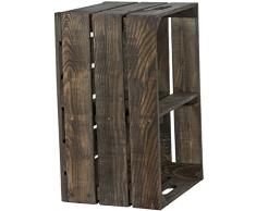 neue stabile Obstkiste Stiege, Apfelkiste, Weinkiste aus dem Alten Land +++ Natur 54x35x30 cm (Palisander mit Mittelbrett quer)