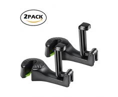 Jevogh Auto Rücksitz Haken Auto Kopfstütze Kleiderbügel Haken Auto Rücksitz Organizer Aufhänger Haken Halterung für Autositz GR20 (2 Pack)- Schwarz