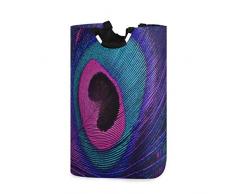 Wäschekorb, Pfauenschwanz, Wäschekorb Wäschekorb Wäschekorb Wäschetasche faltbar Wäschekorb Spielzeug Aufbewahrung Organizer für College Schlafsäle, Kinderzimmer, Badezimmer