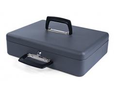 Pavo Premium Geldkassette Geldzählkassette Euro-Münzbrett mit 2 Tragegriffe, 37 x 28 x 12 cm, dunkelgrau