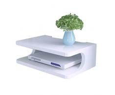 Meng Wei Shop Regale Ablagen Set-Top-Box Regal TV-Wandschrank Wohnzimmer Wandregal Wand Schlafzimmer Partition Router Aufbewahrungsbox (Color : Weiß, Size : 30 * 20 * 10cm)
