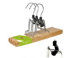 1-200 Stk. (6) Designer Qualitäts Hosenspanner aus Holz mit Filzeinlage rutschfest 26 cm mit 360 Grad drehbaren Haken aus Lotusholz Hosenbügel Hosenklammer Hosenspannbügel Spannbügel Kleiderbügel Kleiderspanner Klammerbügel