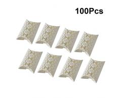HEALLILY gold kissenbox kraftpapier kissenboxen süßigkeiten behandeln weihnachtsgeschenkboxen für hochzeit brautparty babyparty geburtstagsfeier liefert 100 stücke