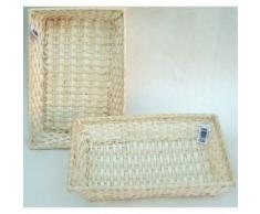 The Natural Look Flechtweide rechteckig Körbe/trays-set / 3 baskets-sizes 8 , 10 , 12 (20,25, 30cm)