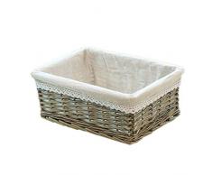 Fablcrew Weidenkorb, Geschenkkorb Korb mit Futter, Aufbewahrungskörbe, geflochten Aufbewahrungskorb, Polypropylene, 25x15x10cm