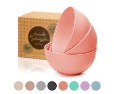 bambuswald© umweltfreundliche Schüsseln (6 Stück) - Schale 16cm Ø & 7cm Höhe - Müslischale Salatschale Obstschale Suppenschüssel | Geschirr aus Bambus : spülmaschinenfest lebensmittelecht ultraleicht