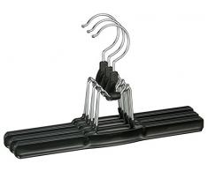 SIDCO Hosenspanner 3 x Metall Hosenbügel rutschfest Klemmbügel Hosenhalter schwarz