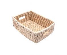 Regalkorb Palmblatt Rechteckig - Natur - Handarbeit - Fair Trade (Groß)