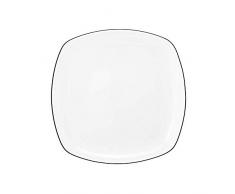 Seltmann Lido Frühstücksteller, Eckig, Schwarz, 20cm, 6-teilig