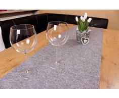 XXL Tischläufer Tischband aus edlem Filz, modernes graumeliert (+ weitere Farben), ca. 40x150cm, abwaschbar