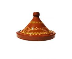 Marokkanische Tajine Topf zum Kochen | Schmortopf glasiert Ferhan Ø26cm 1-3 Personen | inklusive Rezept und Gebrauchsanweisung | ORIGINAL Tontopf handgetöpfert aus Marokko | Größe wählen