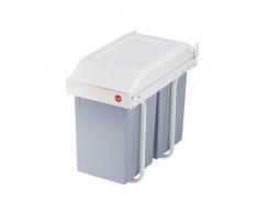 Hailo Multi-Box duo L, Einbau-Mülltrennungs-System, 2x14 Liter, Einfache Montage, verfahrbarer Deckel, Made in Germany, 3659-001