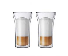 Bodum ASSAM 2-teiliges Kaffeeglas-Set (Doppelwandig, Mundgeblasen, Spülmaschinengeeignet, 0,4 liters) transparent
