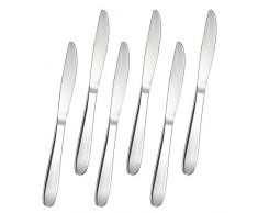 FOXAS Tafelmesser Steakmesser Menümesser Edelstahl Rostfrei Besteck Messer 6er Set, Serie Bon Appétit