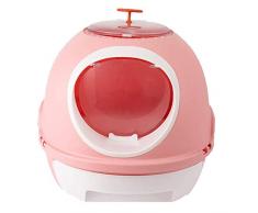 WYYAF Geräumige Haustier-Toilette, Schubladen-Typ Vollständig geschlossene Spritzschutz-Deodorant-Toilette Topfzubehör langlebig (Farbe: Pink, Größe: A)