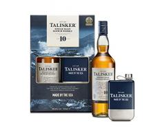 Talisker 10 Jahre, Geschenkpackung mit Flachmann Single Malt Whisky (1 x 0.7 l)