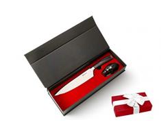 BRIGADA Germany Kochmesser Küchenmesser Allzweckmesser aus hochwertigem Edelstahl 20cm inkl. edlem Messerschärfer, hochwertige Geschenkbox