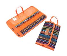 VIONNPPT Tragbare Outdoor Besteck Lagerung Tasche, 12 Löcher Streifen Reise Messer Gabeln Stäbchen Organizer, BBQ Werkzeuge Eisen Prod Halter einfügen