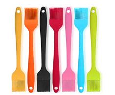 HAPPY FINDING 7 Stück Silikon Grillpinsel, hitzebeständig Verbreitung Öl Soße Butter Marinaden Backen Backpinsel für BBQ Grill Barbecue Backküche Kochen
