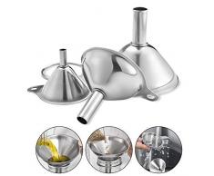 Pepional Edelstahl-Trichter, 3 Stück Edelstahl Trichter Strainer Filter Set Mit Griff Für Die Übertragung Von Flüssigen Zutaten,trockenen Zutaten Und Pulver