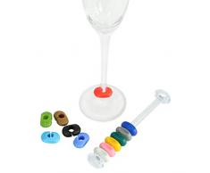 Lenzyn 12-Set Glasmarkierer Ringe für Weingläser