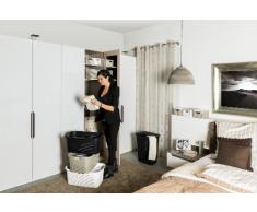 Sundis Country Wäschekorb 40 l in Rattan-Optik, Kunststoff (PP), schwarz, 40 Liter (59 x 39 x 25,2 cm)