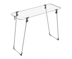 Rörets Wäscheständer Nano – verriegelt die Standbeine in zusammengeklappter Position - Haken zur Aufbewahrung - 43x110x85 cm - 9 m Trockenfläche - Schwedisches Design