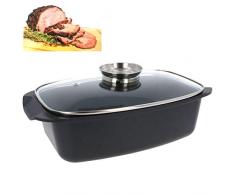 Aluguss Bräter 6 Liter auch für INDUKTION Schmorpfanne Kasserolle inkl. Aromadeckel optimal Gans und Ente
