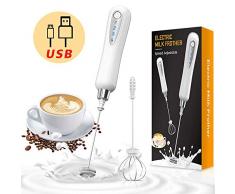 CAVN Elektrischer Milchaufschäumer mit Doppeltem Quirl, USB Aufladbar, 2 in 1 Handheld Batteriebetriebene Milchaufschäumer Handmixer Milk Frother Milchschaum Eiermixer für Kaffee,Latte,Cappuccino