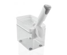 Leifheit Kirschentkerner Cherrymat 3.0 für schnelles Entkernen, Kirschkernentferner trennt Kern & Fruchtfleisch, Kirschenentsteiner mit Auffangbehälter, super platzsparender Kirschenpflücker