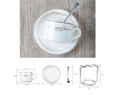 Teckpeak Set von 6 Kaffeetasse mit Klammer Untertasse und Löffel