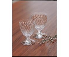 Villeroy & Boch - Boston Rotweinglas, klares Kristallglas in Kelch-Form mit geometrischem Rautenrelief, spülmaschinenfest, 310 ml