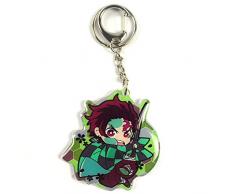 MXLY Kamado Tanjirou Gesichtsaufkleber Glasserie Anime Dämon Slayer Charakter Schlüsselanhänger für Cosplay Geschenk für Freund