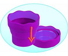 Faber-Castell 181517 - Wasserbecher CLIC & GO, faltbar, brombeere